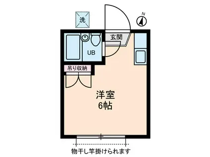 ラークテラス(ワンルーム/2階)の間取り写真