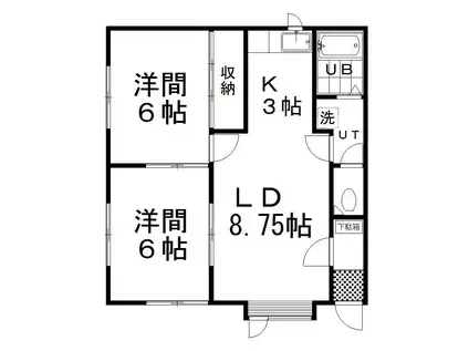 ハイツ七五三(2LDK/1階)の間取り写真