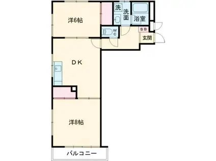 AZ FLECHIR RESIDENCE(2DK/3階)の間取り写真