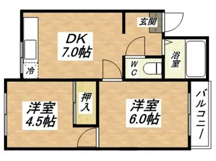 マンションアサノ(2DK/5階)の間取り写真