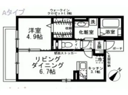 グランマーリンTOTSUKA(1LDK/1階)の間取り写真