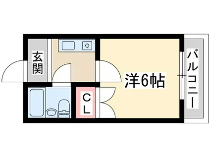 セントラルハイツ尾崎(1K/2階)の間取り写真
