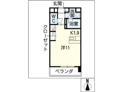 シティライフ日和(ワンルーム/4階)の間取り写真