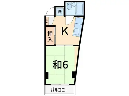 宇田川ビル(1K/3階)の間取り写真