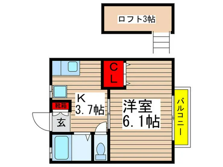 ロワール八幡A 1階階 間取り