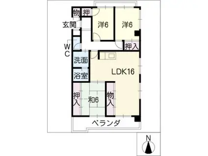 佐久間マンション(3LDK/3階)の間取り写真