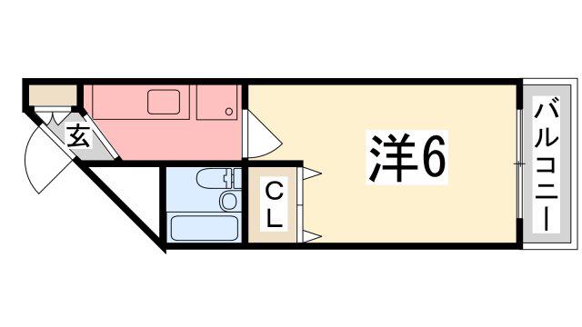 プレアール姫路山吹(1K/3階)の間取り写真