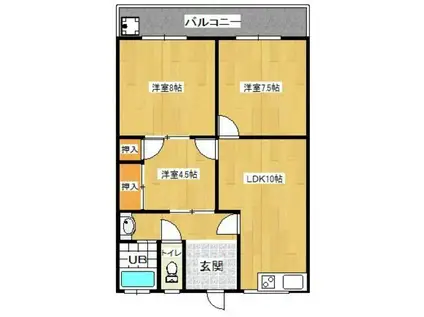 石川ハイツI(3LDK/2階)の間取り写真