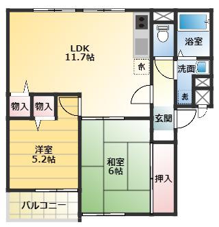 ラフォーレ北花田(2LDK/3階)の間取り写真
