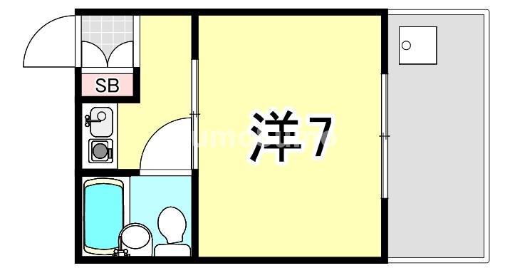 ドミール青木(1K/2階)の間取り写真
