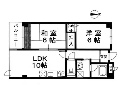 メゾンアルマ(2LDK/3階)の間取り写真