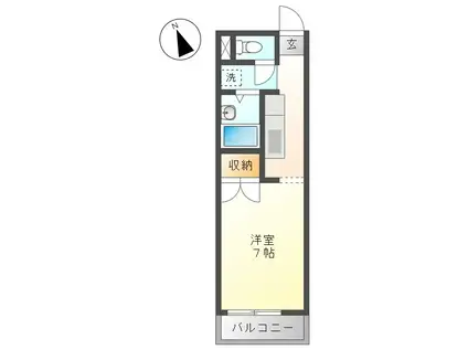 ユニシス明和第2ビル(1K/2階)の間取り写真