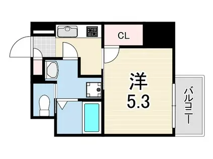 フォーリアライズ昭和南通1(1K/6階)の間取り写真