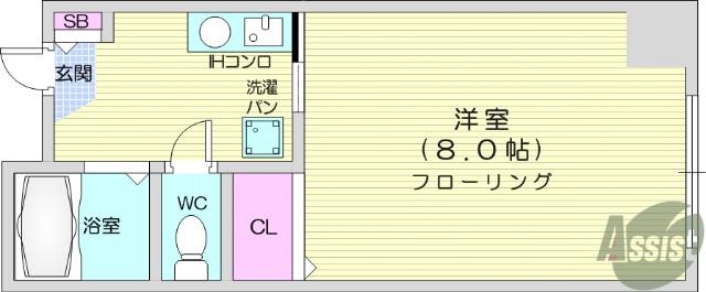 上杉KKビル(1K/4階)の間取り写真