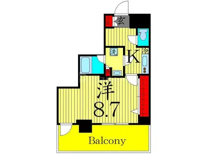 プレール・ドゥーク梅島(1K/2階)の間取り写真