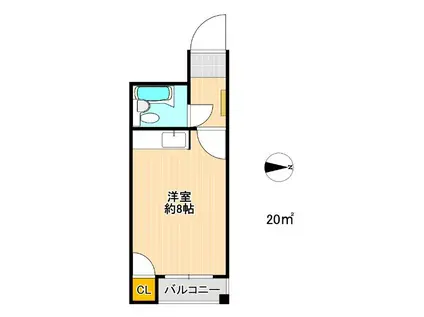 アルゴ境川(ワンルーム/1階)の間取り写真