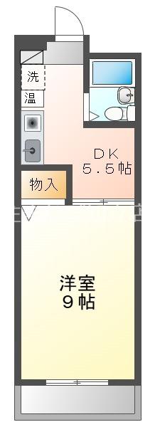 藤井マンション高倉(1DK/2階)の間取り写真