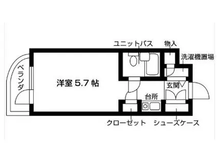 レスポワール世田谷上北沢III(ワンルーム/1階)の間取り写真