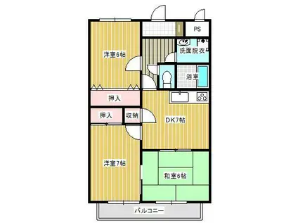 サンセール今津(3DK/2階)の間取り写真