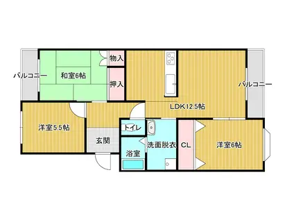 第5江藤ビル(3LDK/4階)の間取り写真