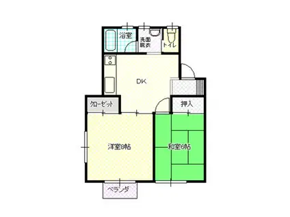 松村ハイツ(2DK/1階)の間取り写真