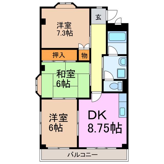 リバティーヒル乗鞍(3DK/1階)の間取り写真