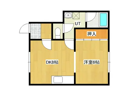 花月コーポ(1DK/2階)の間取り写真