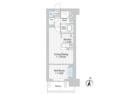 アビティグランデ砧(1LDK/4階)の間取り写真