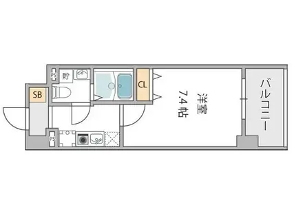 ベルトピア門口(1K/5階)の間取り写真
