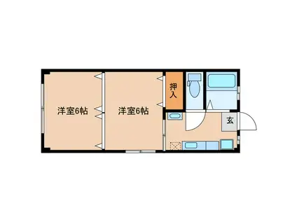 サイジコーポ(2K/2階)の間取り写真