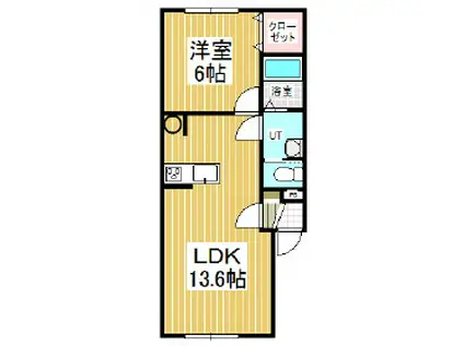 Mハイツ高砂15(1LDK/1階)の間取り写真