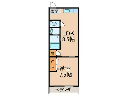シャンティー御殿山(1LDK/6階)の間取り写真