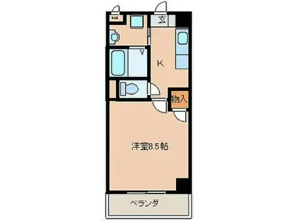 コンフォールHI(1K/3階)の間取り写真