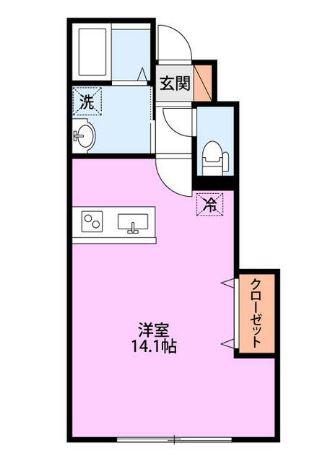MAISON DE RICH(ワンルーム/1階)の間取り写真