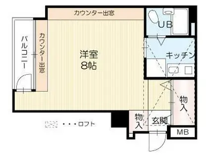 宝殿ヤングパレス2(ワンルーム/3階)の間取り写真
