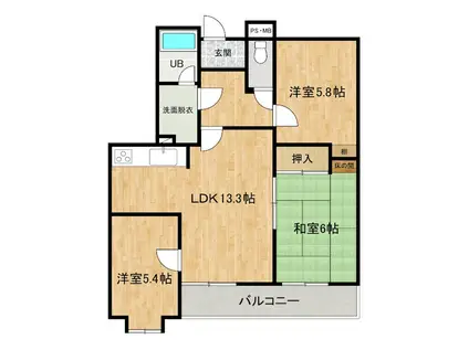 ソシア高月平道匠小路物件(3LDK/3階)の間取り写真