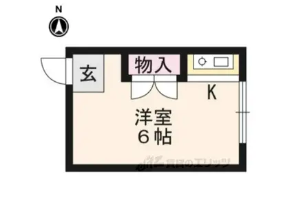 コーポK(ワンルーム/1階)の間取り写真