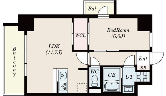 S-RESIDENCE桜本町AWESOME(1LDK/2階)の間取り写真