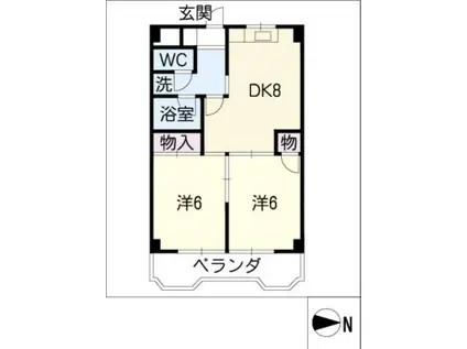 ヴィラ千石(2DK/3階)の間取り写真