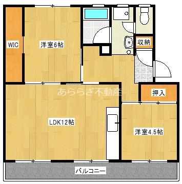 コーポラス三輪I(2LDK/3階)の間取り写真