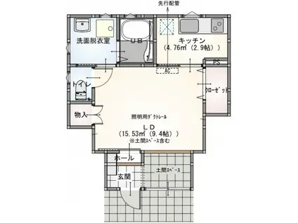 S.A.BOX寺家B棟(ワンルーム/1階)の間取り写真