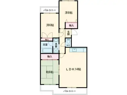 ヴィラ小鷹野(3LDK/3階)の間取り写真