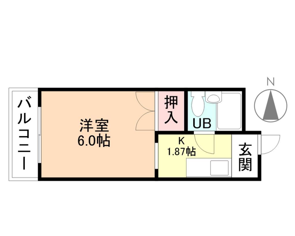 コーポ館出(1K/1階)の間取り写真