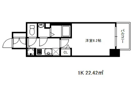 プレサンスジェネ新神戸ステーションフロント(1K/8階)の間取り写真