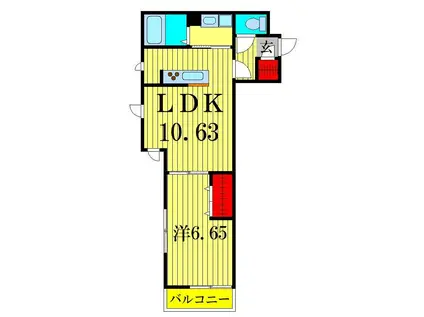 クレシア(1LDK/3階)の間取り写真