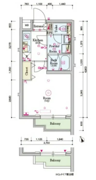 スカイコートグランデ成城 4階階 間取り