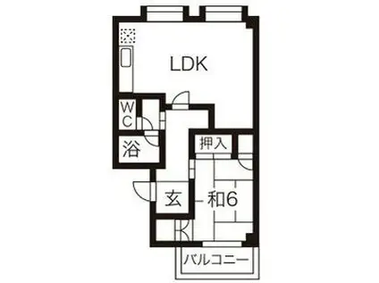 TDマンションPAULOWNIA(1LDK/4階)の間取り写真