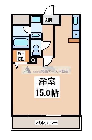 ブランチ613(ワンルーム/2階)の間取り写真