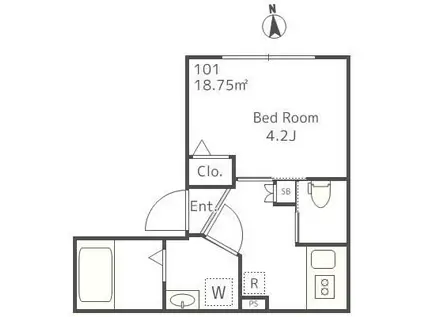 KANOA MINAMIDAI(1K/1階)の間取り写真