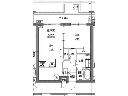 LALA NISHIAZABU(1LDK/4階)の間取り写真